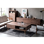 Кофейный стол из дерева с ящиком и нишей для хранения Coffee Walnut Table варинант исполнения - 2 | Loft Concept в Костроме