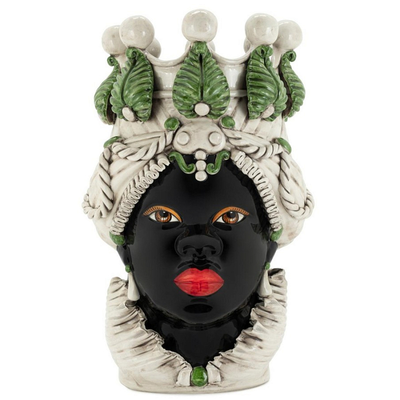 Ваза Vase Moro Lady Green Big Черный Бежевый Зеленый Ваза Vase Moro Lady Green Big Черный Бежевый Зеленый в Костроме | Loft Concept