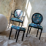 Полукресло из массива бука бирюзовое с изображением птиц и цветов Turquoise Chinoiserie Garden Chair варинант исполнения - 7 | Loft Concept в Костроме