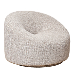 Кресло вращающееся круглой формы из серого шенилла Favorite Vacation Place варинант исполнения - 4 | Loft Concept в Костроме