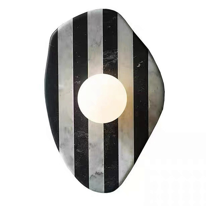 Бра полосатое из мрамора Shaw Marble Lighting Черно-белый Прозрачный Красный Бра полосатое из мрамора Shaw Marble Lighting Черно-белый Прозрачный Красный в Костроме | Loft Concept