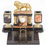 Настольный письменный набор из яшмы и долерита с декором виде льва Manager Organizer варинант исполнения - 1 | Loft Concept в Костроме