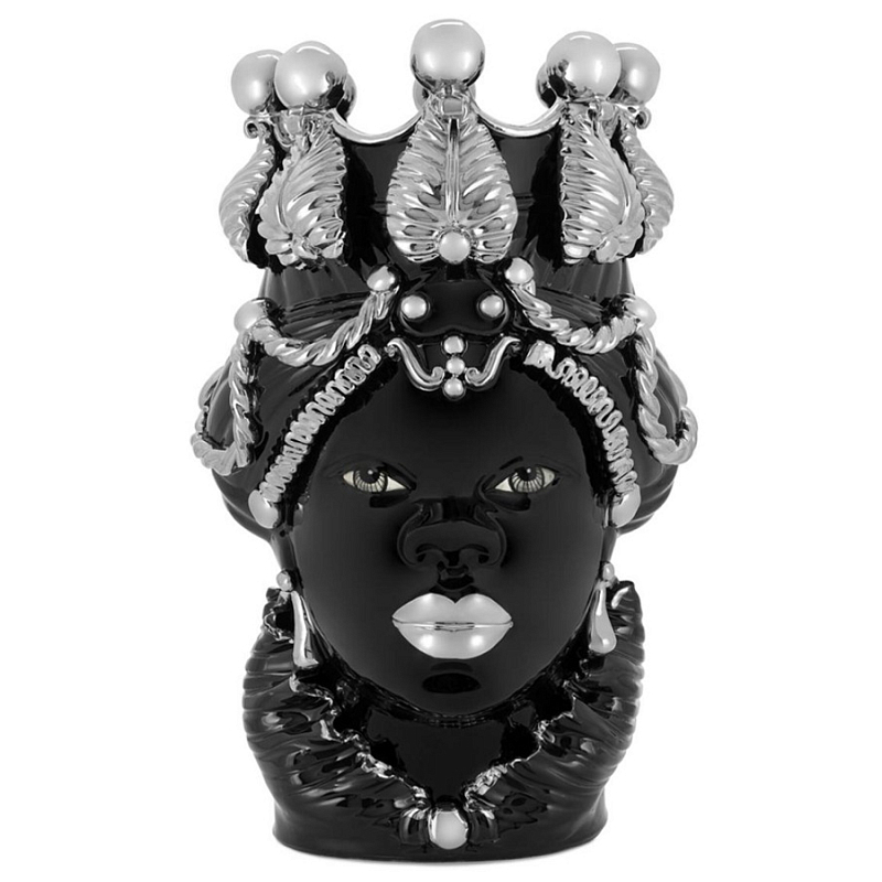 Ваза Vase Moro Lady Ltd Platinum Черный Серебряный Ваза Vase Moro Lady Ltd Platinum Черный Серебряный в Костроме | Loft Concept