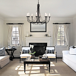 Люстра черного цвета ручной работы с канделябрами и переплетенной проволочной драпировкой Elstead Lighting варинант исполнения - 6 | Loft Concept в Костроме