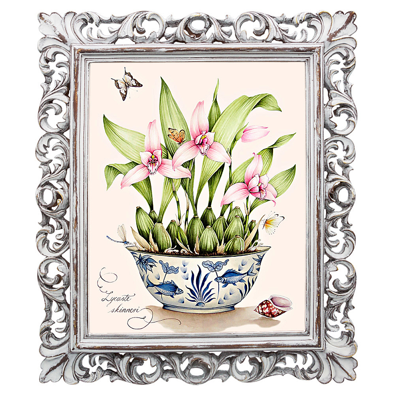 Постер Pink Orchid Poster Мульти Белый винтажная патина Постер Pink Orchid Poster Мульти Белый винтажная патина в Костроме | Loft Concept
