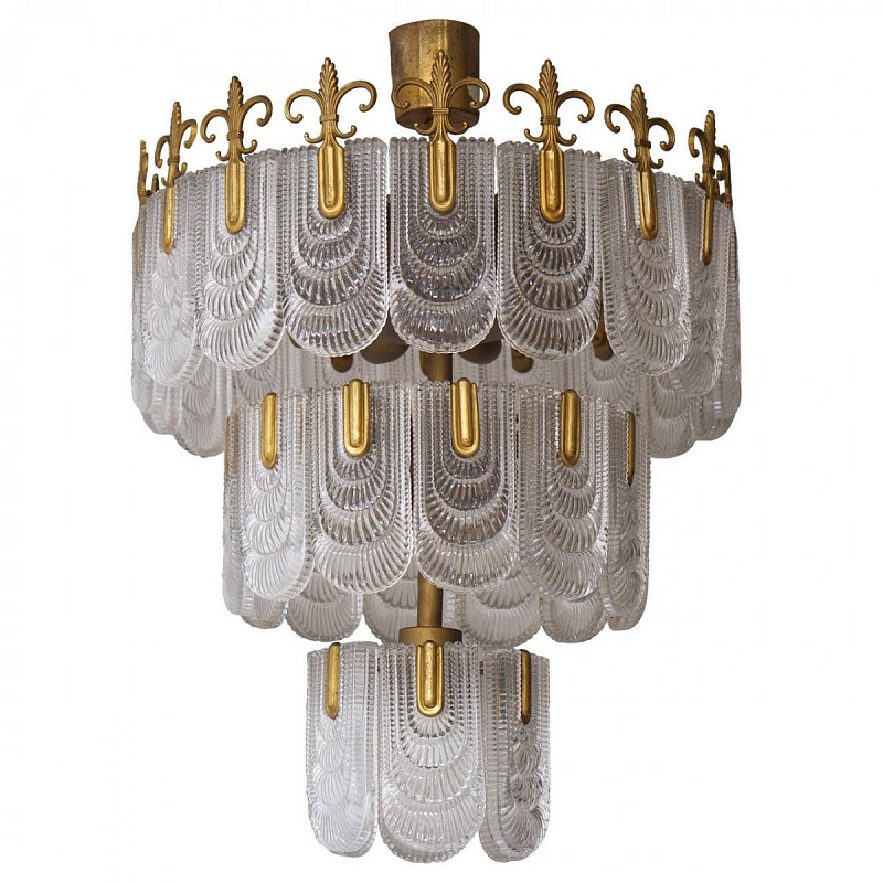 Люстра Large Art Deco Murano Kaiser Leuchten Chandelier Латунь Люстра Large Art Deco Murano Kaiser Leuchten Chandelier Латунь в Костроме | Loft Concept