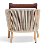 Дизайнерское уличное кресло из массива дерева с веревочной спинкой BOBOLI Armchair варинант исполнения - 5 | Loft Concept в Костроме