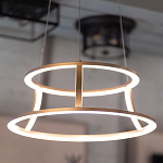 Люстра золотого цвета с 2-мя светодиодными кольцами Eurofase варинант исполнения - 8 | Loft Concept в Костроме