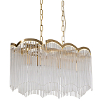 Люстра прямоугольная на цепях с прозрачными трубками и волнистым краем Nembus варинант исполнения - 1 | Loft Concept в Костроме