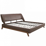 Кровать двуспальная с изголовьем из экокожи шоколадно-коричневого цвета Modern Look варинант исполнения - 2 | Loft Concept в Костроме