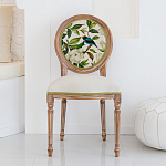 Стул бежевый из натурального бука с изображением птиц и цветов Blooming White Magnolias варинант исполнения - 3 | Loft Concept в Костроме