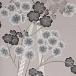 Обои ручная роспись Anemones in Light Dusk colourway on Lilac Hint slub silk варинант исполнения - 1 | Loft Concept в Костроме