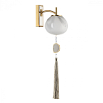 Бра с шарообразным плафоном из белого стекла с подвеской из камня Agatelle варинант исполнения - 1 | Loft Concept в Костроме