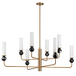 Люстра на штанге с 8-ю цилиндрическими матовыми плафонами и шарами из камня Orb Essence варинант исполнения - 4 | Loft Concept в Костроме