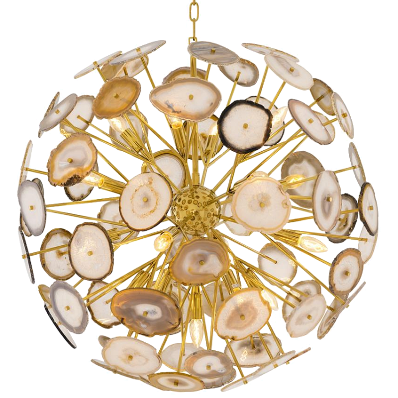 Люстра Chandelier Branquinho L Глянцевое золото Бежево-серый Люстра Chandelier Branquinho L Глянцевое золото Бежево-серый в Костроме | Loft Concept