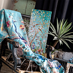 Постер на холсте в стиле шинуазри с изображением сада Chinoiserie Imperial Garden Birds and People Poster варинант исполнения - 2 | Loft Concept в Костроме