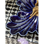 Менажница темно-синяя фарфоровая с бронзовой фигуркой ангела Eden Garden варинант исполнения - 4 | Loft Concept в Костроме