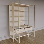 Витрина Primo со стеклянными фасадами и буфетом шпон Светлый дуб варинант исполнения - 4 | Loft Concept в Костроме