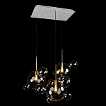 Люстра подвесная 3 лампы с прозрачными стеклянными шарами и золотыми деталями Giopato & Coombes варинант исполнения - 4 | Loft Concept в Костроме