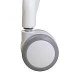 Стул с мягкой синей обивкой из велюра и подъемно-поворотным механизмом на белых колесиках Harper Blue and White варинант исполнения - 7 | Loft Concept в Костроме