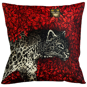 Декоративная подушка с Леопардом Red Forest