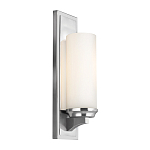 Бра для ванных комнат с белым цилиндрическим плафоном на прямоугольном основании цвета хром Feiss варинант исполнения - 1 | Loft Concept в Костроме