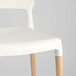 Пластиковый стул на ножках из массива бука Ferret White варинант исполнения - 8 | Loft Concept в Костроме