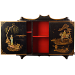 Винтажная полка в Китайском стиле c ручной росписью Chinese Shelf Black варинант исполнения - 2 | Loft Concept в Костроме
