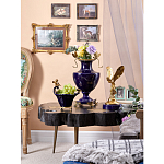 Ваза темно-синего цвета из фарфора с бронзовыми стрекозами Eden Garden porcelain and bronze варинант исполнения - 4 | Loft Concept в Костроме