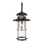 Уличный настенный светильник с цилиндрическим плафоном и изогнутым кованым каркасом Elysian Lanterns варинант исполнения - 2 | Loft Concept в Костроме