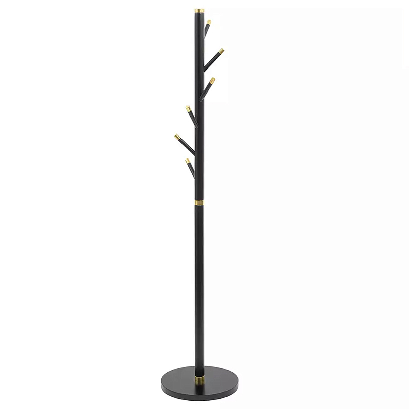 Напольная вешалка чёрная с золотистыми элементами Branches Hangers Черный Золотой Напольная вешалка чёрная с золотистыми элементами Branches Hangers Черный Золотой в Костроме | Loft Concept
