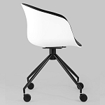 Офисное кресло из пластика с мягким сиденьем Eggshell Black варинант исполнения - 3 | Loft Concept в Костроме