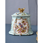 Шкатулка голубого цвета с рисунком и состаренным эффектом Eden Garden варинант исполнения - 4 | Loft Concept в Костроме