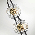 Подвесной светильник с 2-мя прозрачными стеклянными плафонами и золотистыми центральными вставками Virelia  варинант исполнения - 6 | Loft Concept в Костроме