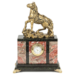Часы настольные из натурального камня с декором в виде коня Horse Stone Clock варинант исполнения - 3 | Loft Concept в Костроме