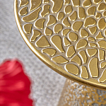 Журнальный столик с конусообразной основой и текстурной поверхностью золотого цвет Ethnic Metal варинант исполнения - 2 | Loft Concept в Костроме