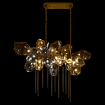 Люстра подвесная с 22-мя гранёными стеклянными плафонами с вертикальными подвесками Gilded Mirage  варинант исполнения - 3 | Loft Concept в Костроме