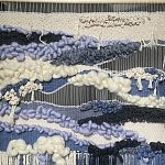 Современное ткачество гобелен в синих оттенках Blue Undine II варинант исполнения - 1 | Loft Concept в Костроме