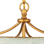 Подвесной светильник с каскадом из стеклянных декоративных элементов на золотом каркасе Shining Sea Glass варинант исполнения - 2 | Loft Concept в Костроме