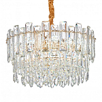 Круглая люстра с хрустальными подвесками на золотистом каркасе Gorgeous Crystal Light варинант исполнения - 4 | Loft Concept в Костроме