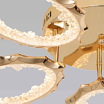 Потолочная люстра с 5-ю светодиодными лампами с золотистым каркасом Ring of Fire варинант исполнения - 3 | Loft Concept в Костроме