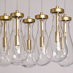 Люстра с 9-ю прозрачными стеклянными плафонами в форме капли Lucid Rain  варинант исполнения - 4 | Loft Concept в Костроме