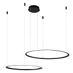 Люстра подвесная светодиодая с двумя черными кольцами Ring Horizontal варинант исполнения - 2 | Loft Concept в Костроме