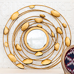 Зеркало в круглой раме украшенной раковинами с жемчугом Pearl in the Gleam варинант исполнения - 2 | Loft Concept в Костроме