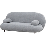 Двухместный диван с мягкой обивкой из ткани серый на деревянных ножках Michael Sofa Grey варинант исполнения - 2 | Loft Concept в Костроме