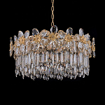 Люстра круглая с декоративными элементами в виде крупных хрустальных цветов Palace Gardens варинант исполнения - 2 | Loft Concept в Костроме