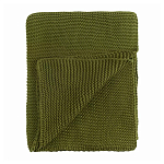 Плед из хлопка жемчужной вязки оливкового цвета Waffle Comfort варинант исполнения - 1 | Loft Concept в Костроме