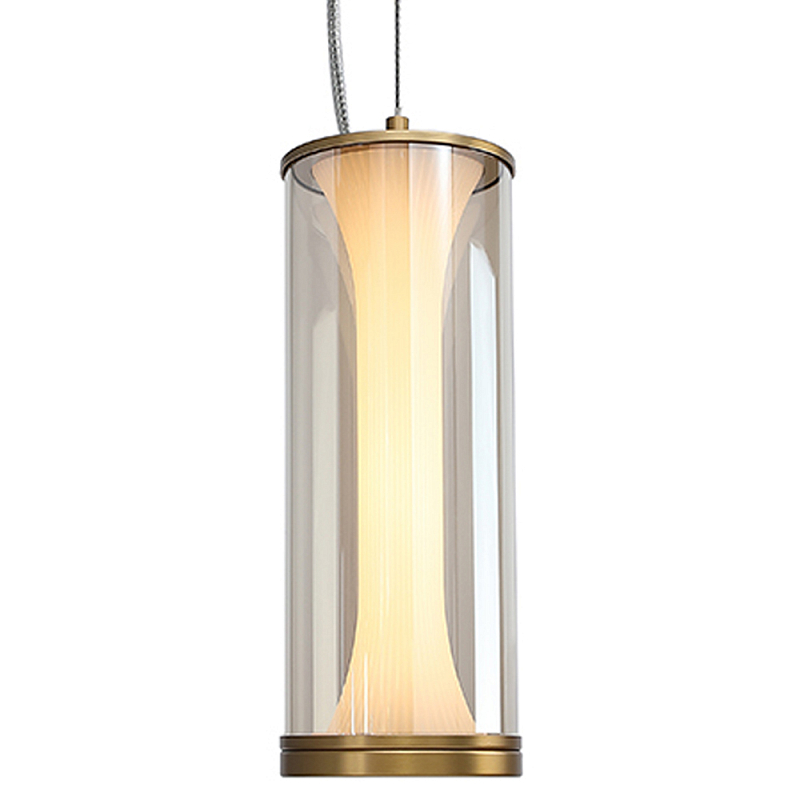 Подвесной светильник со стеклянным плафоном Trina Flask Hanging Lamp Белый Прозрачное Стекло Бронза в Костроме | Loft Concept 