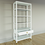 Стеллаж Elsa Dreams White со стеклянными полками и ящиком варинант исполнения - 3 | Loft Concept в Костроме