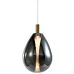 Подвесной светильник со стеклянным плафоном в форме капли дымчатого цвета NAOMI drop smoke варинант исполнения - 3 | Loft Concept в Костроме